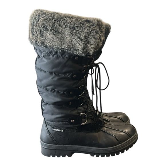 Aquatherm Canuck Winter Tall Boots Waterproof Faux Fur Anti-Slip Women’s Size 8 - Picture 1 of 13
